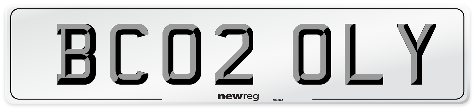 BC02 OLY Number Plate from New Reg
